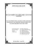 các giải pháp nâng cao chất lượng sinh hoạt chi bộ đảng tạm thời đối với đoàn kiểm toán của đảng bộ kiểm toán nhà nước  