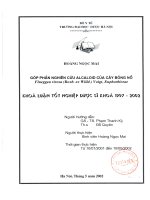 góp phần nghiên cứu alcaloid của cây bỏng nổ flueggea vỉrosa (roxb. ex willd.) voigt, euphorbỉceae