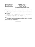 Đề kiểm tra học kì 2 môn Lịch sử lớp 8 năm học 2014-2015 Phòng GD-ĐT Cam Lộ, Quảng Trị