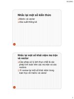 nhắc lại một số kiến thức, matrix và vector, xác suất thống kê 