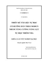 Thiết kế tài liệu tự học có hướng dẫn theo module nhằm tăng cường năng lực tự học nhóm VII a