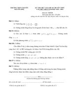 Đề thi thử vào lớp 10 môn Toán (chuyên Toán - Tin) lần 1 năm học 2015-2016 trường THPT Chuyên Nguyễn Huệ