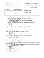 Đề kiểm tra môn Khoa học lớp 4