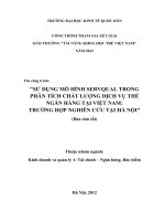 SỬ DỤNG MÔ HÌNH SERVQUAL TRONG PHÂN TÍCH DỊCH VỤ THẺ NGÂN HÀNG Ở VIỆT NAM