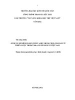 ÁP DỤNG MÔ HÌNH FAHP (FUZZY AHP) NHẰM CHỌN NHÀ ĐẦU TƯ CHIẾN LƯỢC TRONG MA NGÂN HÀNG Ở VIỆT NAM