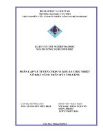 phân lập và tuyển chọn vi khuẩn chịu nhiệt có khả năng phân hủy toluene