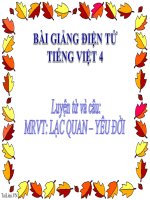 Bài giảng tiếng việt 4 tuần 34 bài luyện từ và câu   mở rộng vốn từ  lạc quan   yêu đời 