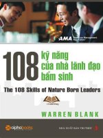 108 kỹ năng của nhà lãnh đạo bẩm sinh – Warren Blank