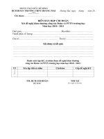 MẪU BIÊN BẢN HỌP XÉT THI ĐUA CỦA CHI ĐOÀN CUỐI NĂM