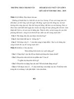 Đề kiểm tra học kì 2 môn Ngữ văn lớp 8 năm 2015 trường THCS Thanh Văn, Hà Nội