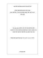 NHỮNG YẾU TỐ ẢNH HƯỞNG ĐẾN HÀNH VI SỬ DỤNG MŨ BẢO HIỂM ĐẠT CHẤT LƯỢNG CỦA SINH VIÊN MỘT SỐ TRƯỜNG ĐẠI HỌC Ở HÀ NỘI