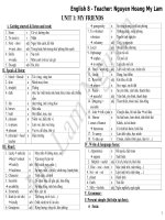 UNIT 1   đề cương tiếng anh 8   vocabulary and grammar