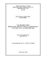 vấn đề hiện thực trong tiểu thuyết tội ác và hình phạt của nhà văn f. m. dostoievski