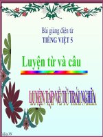 Bài giảng tiếng việt 5 tuần 4 bài luyện tập về từ trái nghĩa 