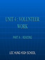 Unit 4: Volunteer Work   Reading