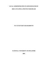 Local administration in osteomyelitis by drug encapsulated polymer beads