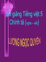 Bài giảng tiếng việt 5 tuần 2 bài lương ngọc quyến  cấu tạo của phần vần 