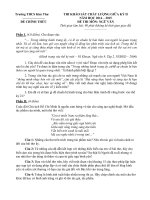 Đề kiểm tra học kì 2 môn Ngữ Văn lớp 9 năm 2015 trường THCS Kim Thư, Hà Nội