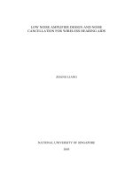 Low noise amplifier design and noise cancellation for wireless hearing aids