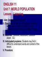 Unit 7: World Population   Listening