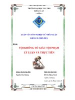 tội không tố giác tội phạm lý luận và thực tiễn