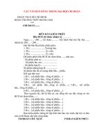 TOÀN BỘ MẪU VĂN BẢN CHO ĐẠI HỘI CHI ĐOÀN