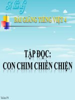 Bài giảng tiếng việt 4 tuần 33 bài tập đọc   con chim chiền chiện 
