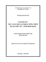 Giải quyết việc làm cho lao động nông thôn huyện phù mỹ   tỉnh bình định 