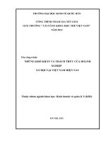 NHỮNG KHÓ KHĂN VÀ THÁCH THỨC CỦA DOANH NGHIỆP XÃ HỘI TẠI VIỆT NAM HIỆN NAY