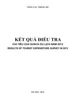Kết quả điều tra chi tiêu của khách du lịch năm 2013