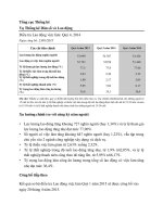 Báo cáo Điều tra Lao động việc làm Quý IV năm 2014