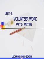 Unit 4: Volunteer Work   Writting