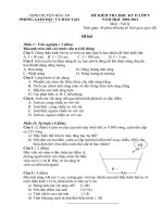 VAT LY 9 Đề thi học kỳ II 2010 2011