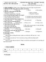 Đề kiểm tra học kì 2 môn Sinh học lớp 8 năm 2015 trường THCS Phổ Khánh, Quảng Ngãi