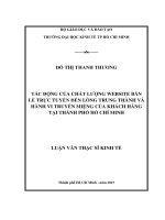 Tác động của chất lượng website bán lẻ trực tuyến đến lòng trung thành và hành vi truyền miệng của khách hàng tại thành phố hồ chí minh 