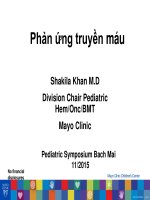 Phản ứng truyền máu ở trẻ em