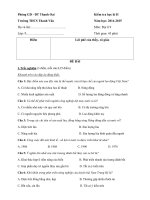 Đề kiểm tra học kì 2 môn Địa lý lớp 9 năm 2015 trường THCS Thanh Văn, Hà Nội