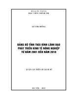 Thái Bình phát triển kinh tế nông nghiệp từ năm 2001 đến năm 2010