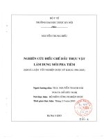 Nghiên cứu điều chế dầu thực vật làm dung môi pha tiêm