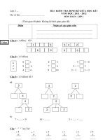 Đề kiểm tra cuối kì 1 toán lớp 1