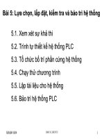 Bài 5  lựa chọn, lắp đặt, kiểm tra và bảo trì hệ thống 