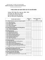Phiếu đánh giá GV của tổ KHTN