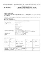 Đề thi vào lớp 10 môn Tiếng Anh tỉnh Vĩnh Phúc năm 2013 - 2014 (chuyên Anh)