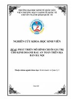 PHÁT TRIỂN MÔ HÌNH CHUỖI GIÁ TRỊ CHO KINH DOANH RAU AN TOÀN TRÊN ĐỊA BÀN HÀ NỘI