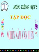 Bài giảng tiếng việt 5 tuần 2 bài nghìn năm văn hiến 