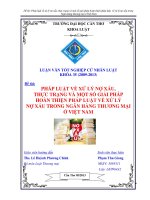 pháp luật về xử lý nợ xấu, thực trạng và một số giải pháp hoàn thiện pháp luật về xử lý nợ xấu trong ngân hàng thương mại ở việt nam