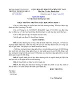 Quyết định khen thưởng học sinh