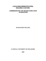 Localizing memory scapes, building a nation commemorating the second world war in singapore