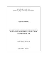 Giải pháp thị trường cho dòng sản phẩm dinh dưỡng đường tiêu hóa - Nutricomp của công ty B.Braun tại thị trường Việt Nam