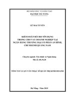 Kiểm soát rủi ro tín dụng trong cho vay doanh nghiệp tại ngân hàng TMCP an bình, chi nhánh quảng nam 